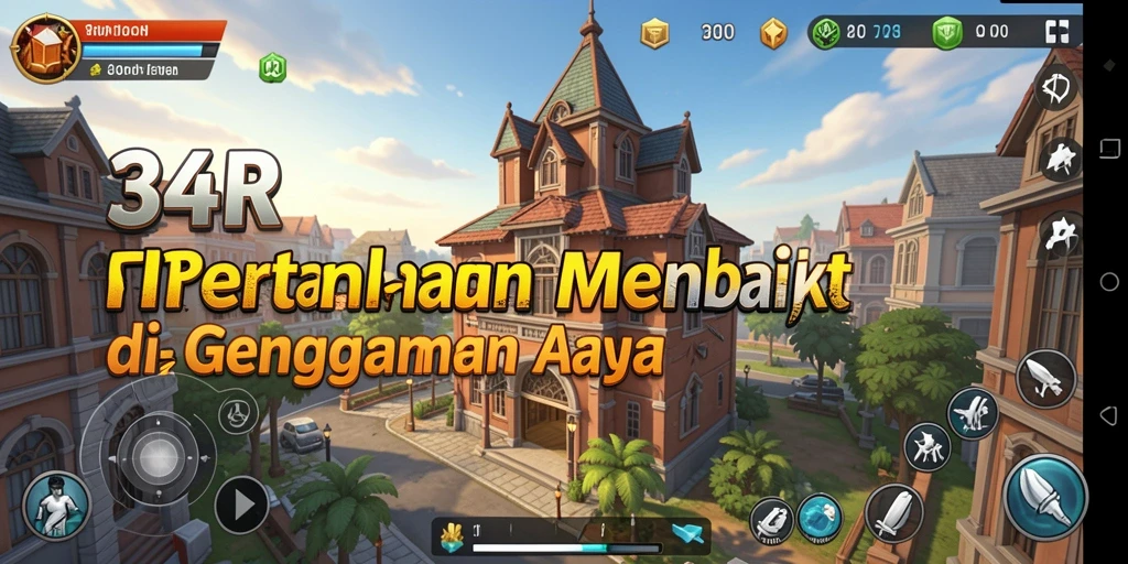 Tampilan gameplay 34R yang menegangkan saat bertahan dari gelombang musuh.