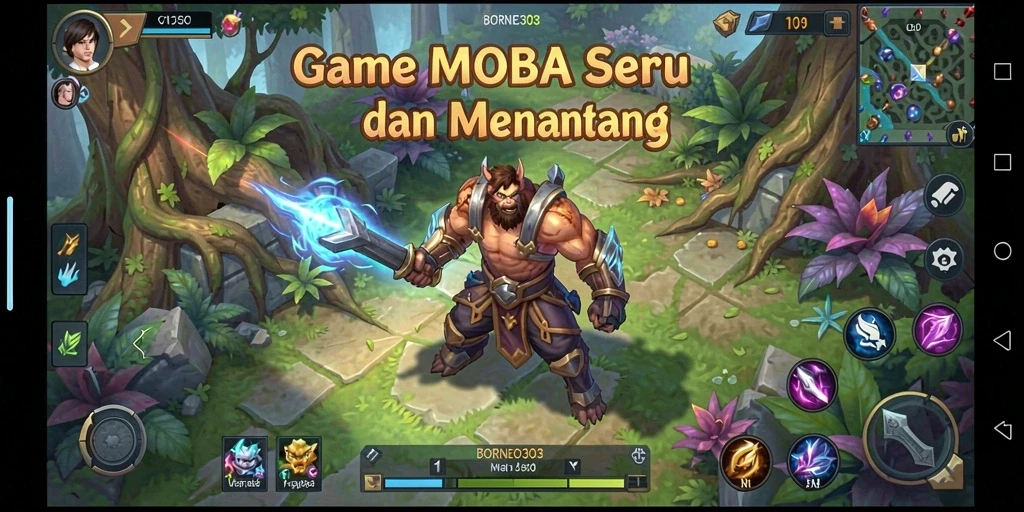 Screenshot utama BORNEO303 menampilkan pertempuran strategi seru.