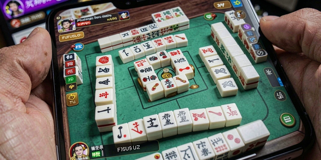Tampilan menarik gameplay FUFUSLOT dengan ubin Mahjong.
