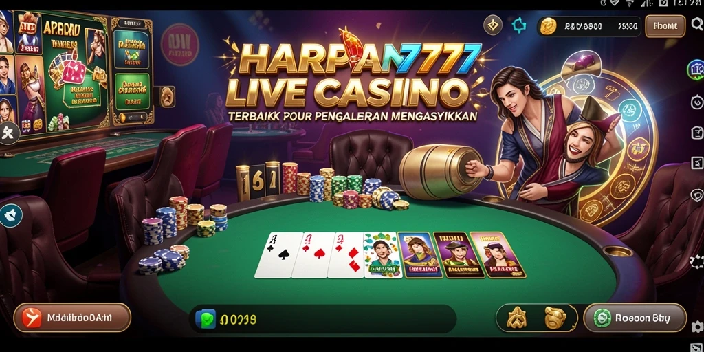 Tampilan utama HARAPAN777 menampilkan gameplay Live Casino yang mengasyikkan.