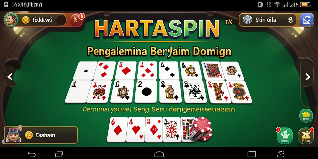 Tampilan gameplay HARTASPIN yang seru dalam permainan Domino.