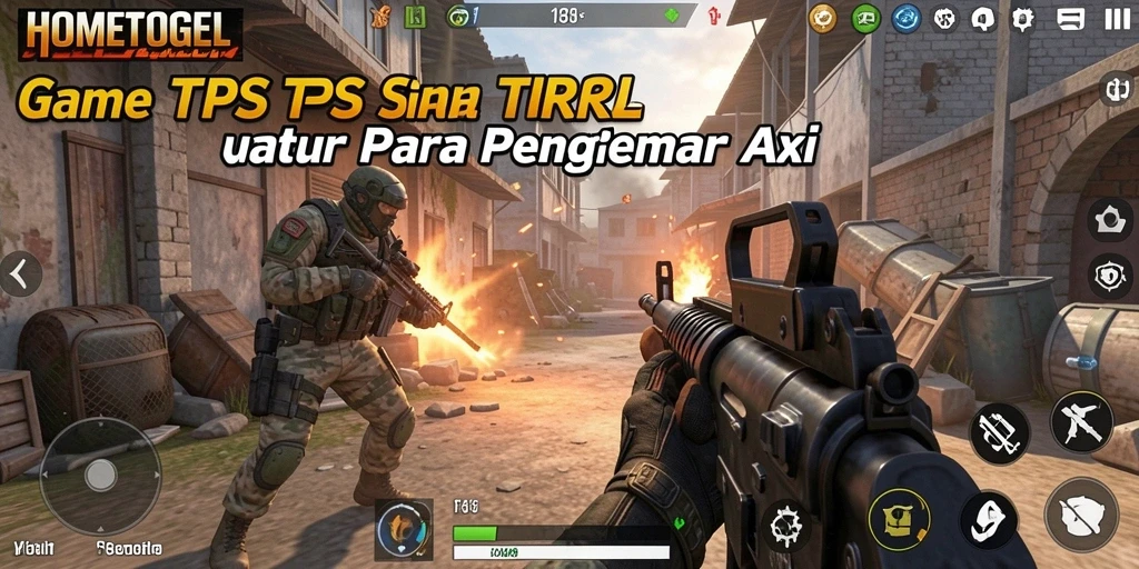 Tampilan gameplay HOMETOGEL yang mendebarkan dan aksi tempur yang seru.