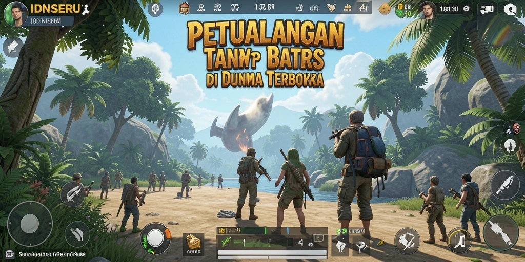 Tangkapan layar IDNSERU menampilkan momen eksplorasi di dunia terbuka.