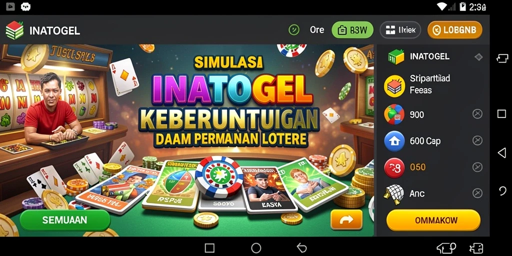 Menampilkan gameplay seru dari permainan Simulation INATOGEL.
