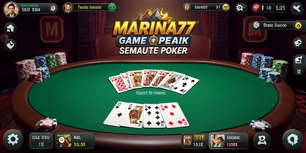 Screenshot utama MARINA77 menampilkan aksi seru dalam permainan poker.